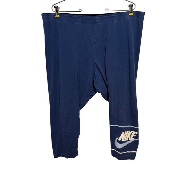 Nike Womens Navy Blue Sweatpants 3X Cotton Blend Athletic Casual Wear - Picture 1 of 6